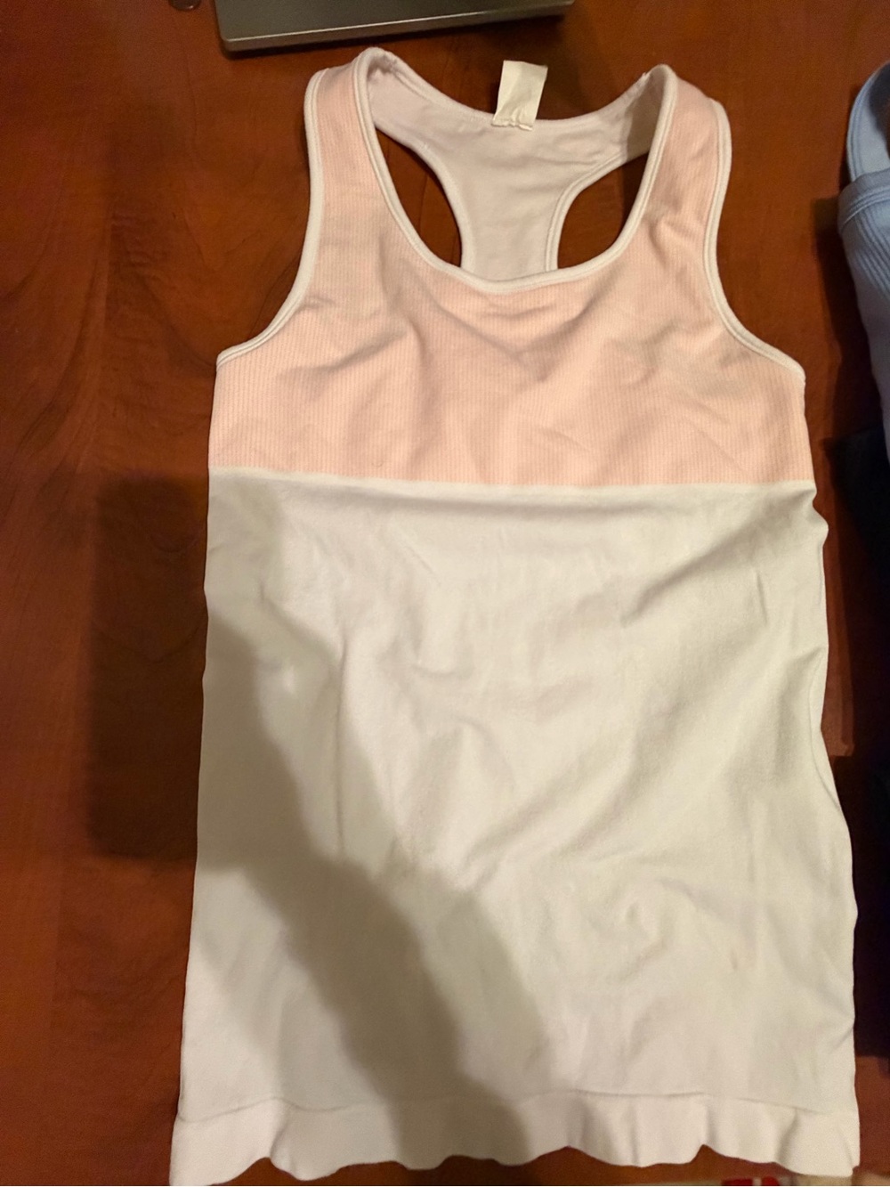 ZYIA Two-Tone Racerback Tank - Pink & White
